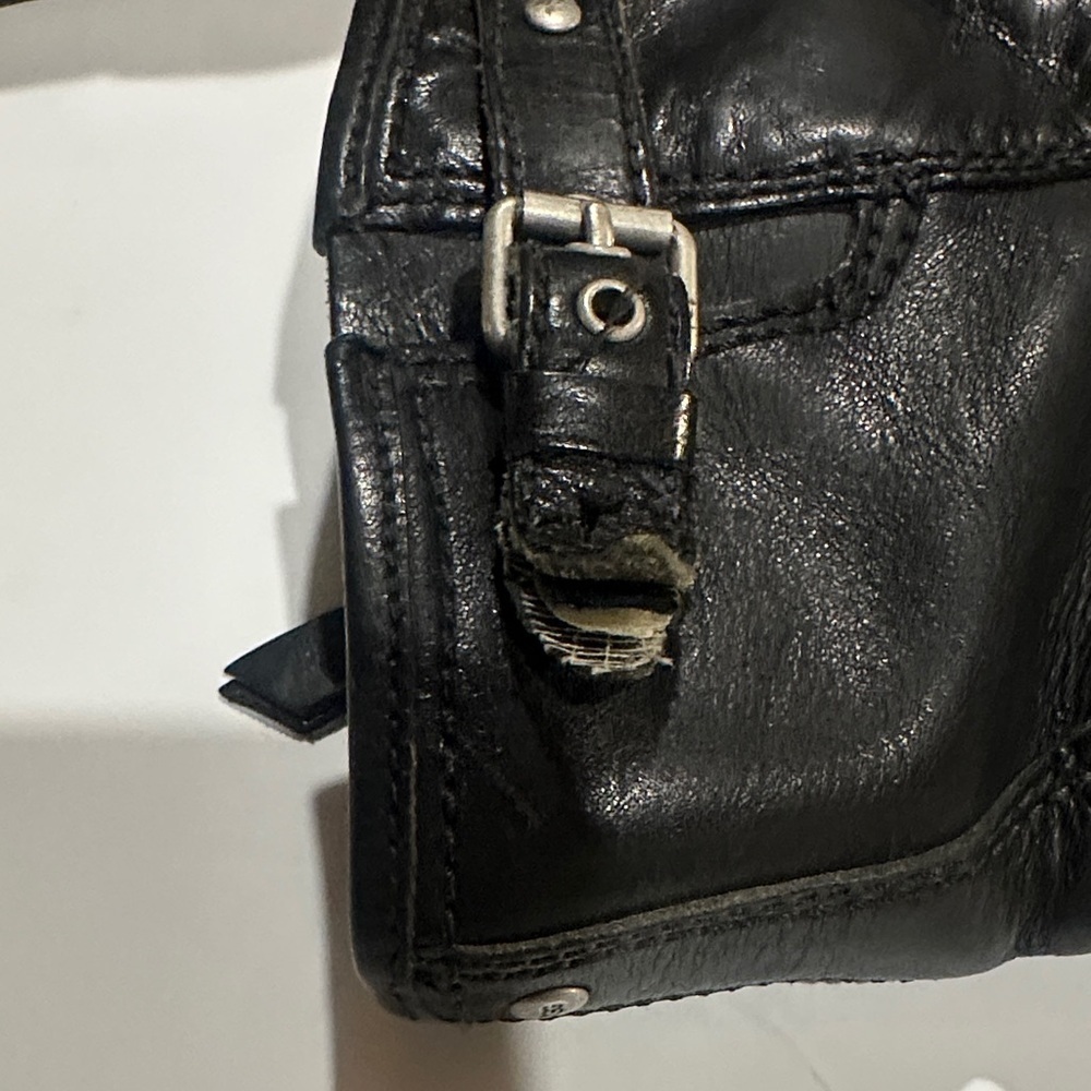 UGG Black Leather Fabrizia biker ankle booties side zipper 2 side belt buckles - Picture 8 of 16